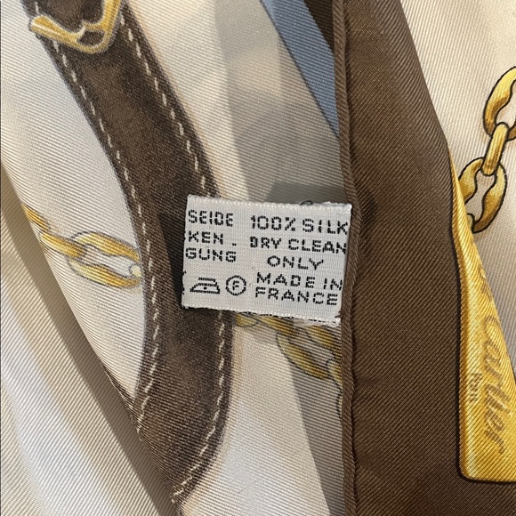 Cartier Brown and Cream Silk Scarf - Picture 7 of 8